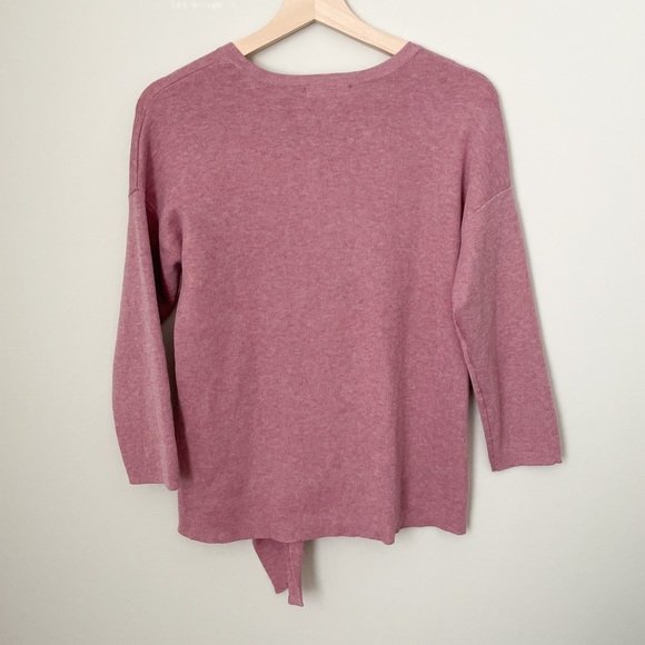 89th + Madison Mauve Heathered Sweater with Tie Front - Picture 5 of 9